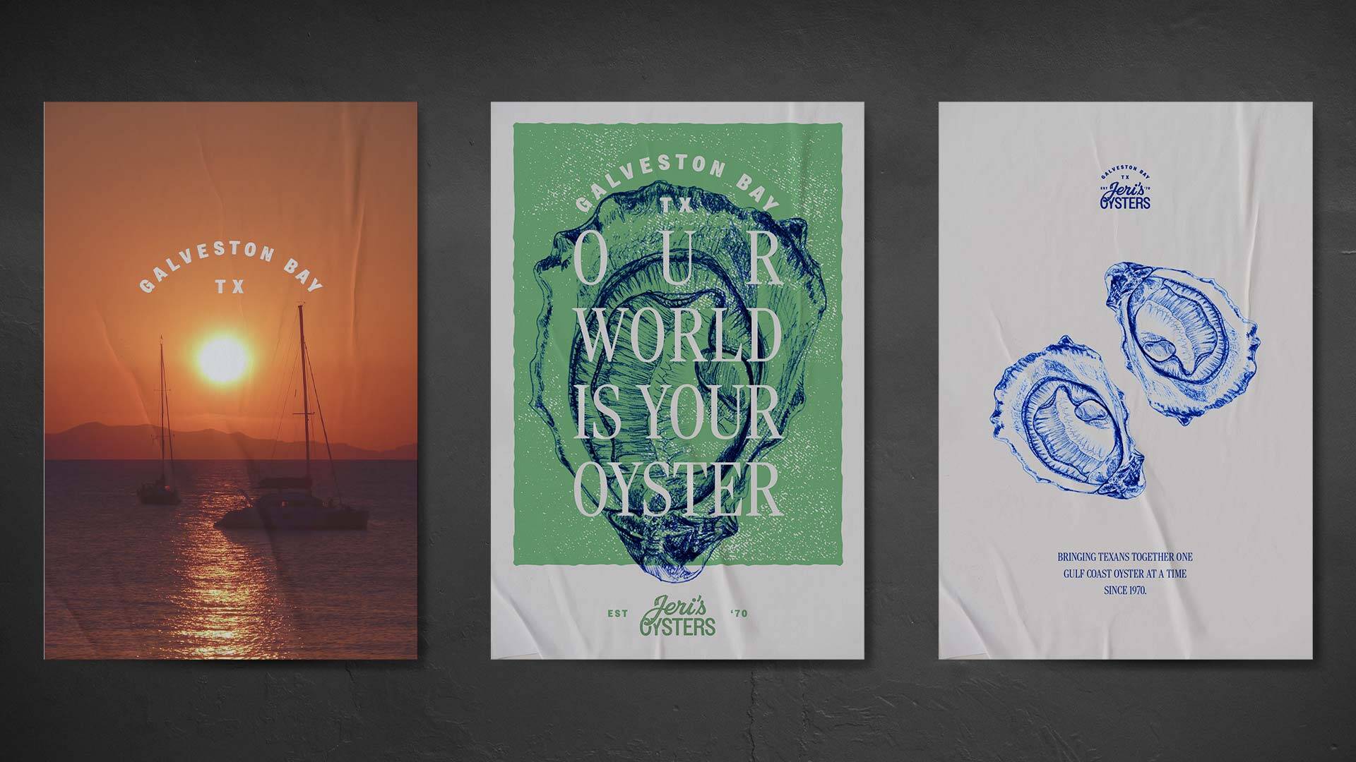 Poster graphic design for Jeri's Oysters by Tilted Chair