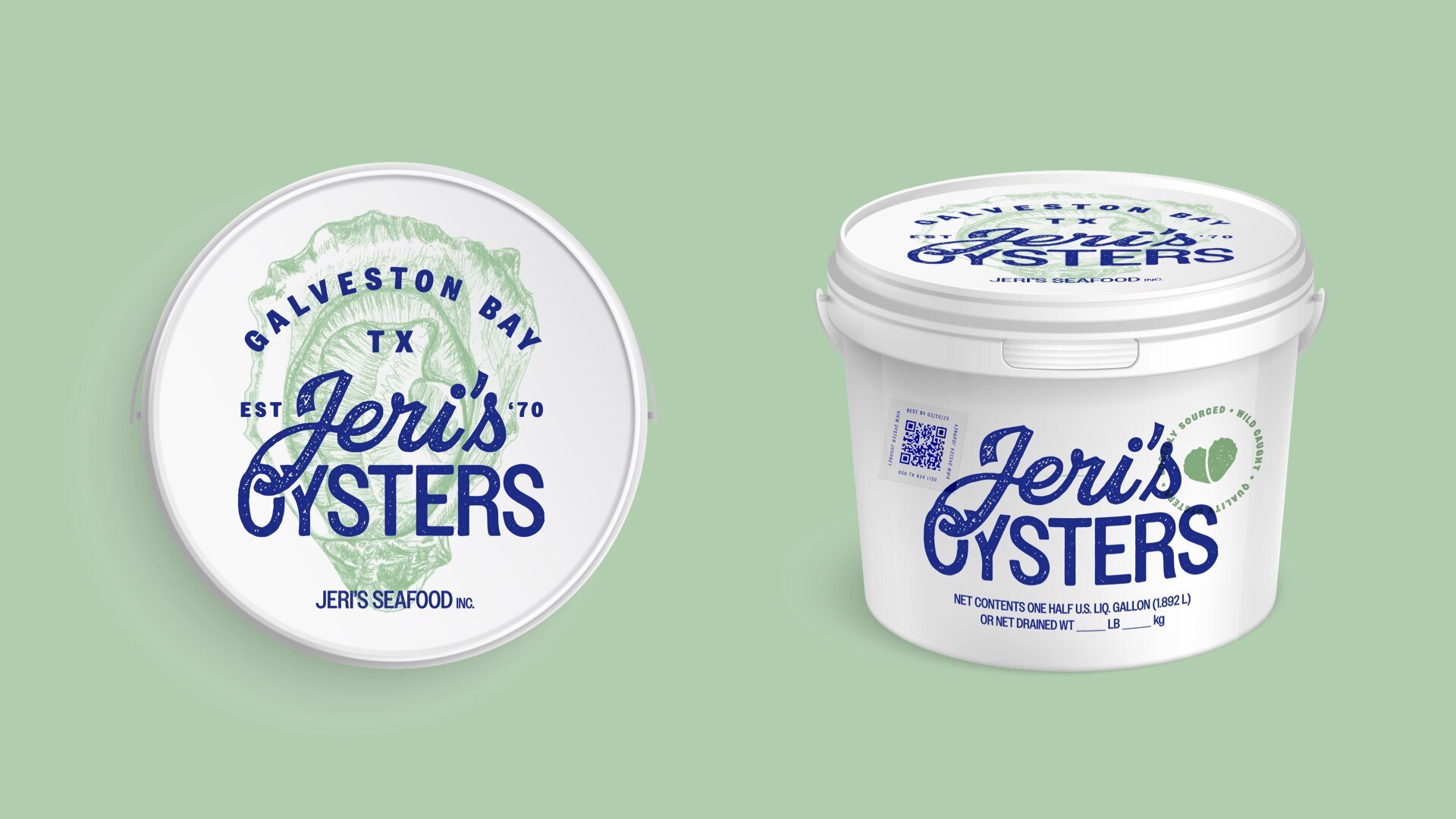 Jeri's Oysters package design by Tilted Chair