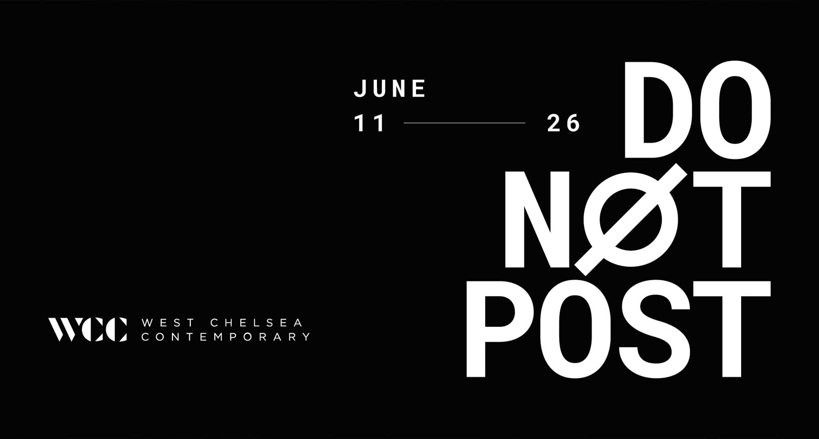 West Chelsea Contemporary key graphic design for their cryptocurrency/NFT digital art show "Do Not Post"