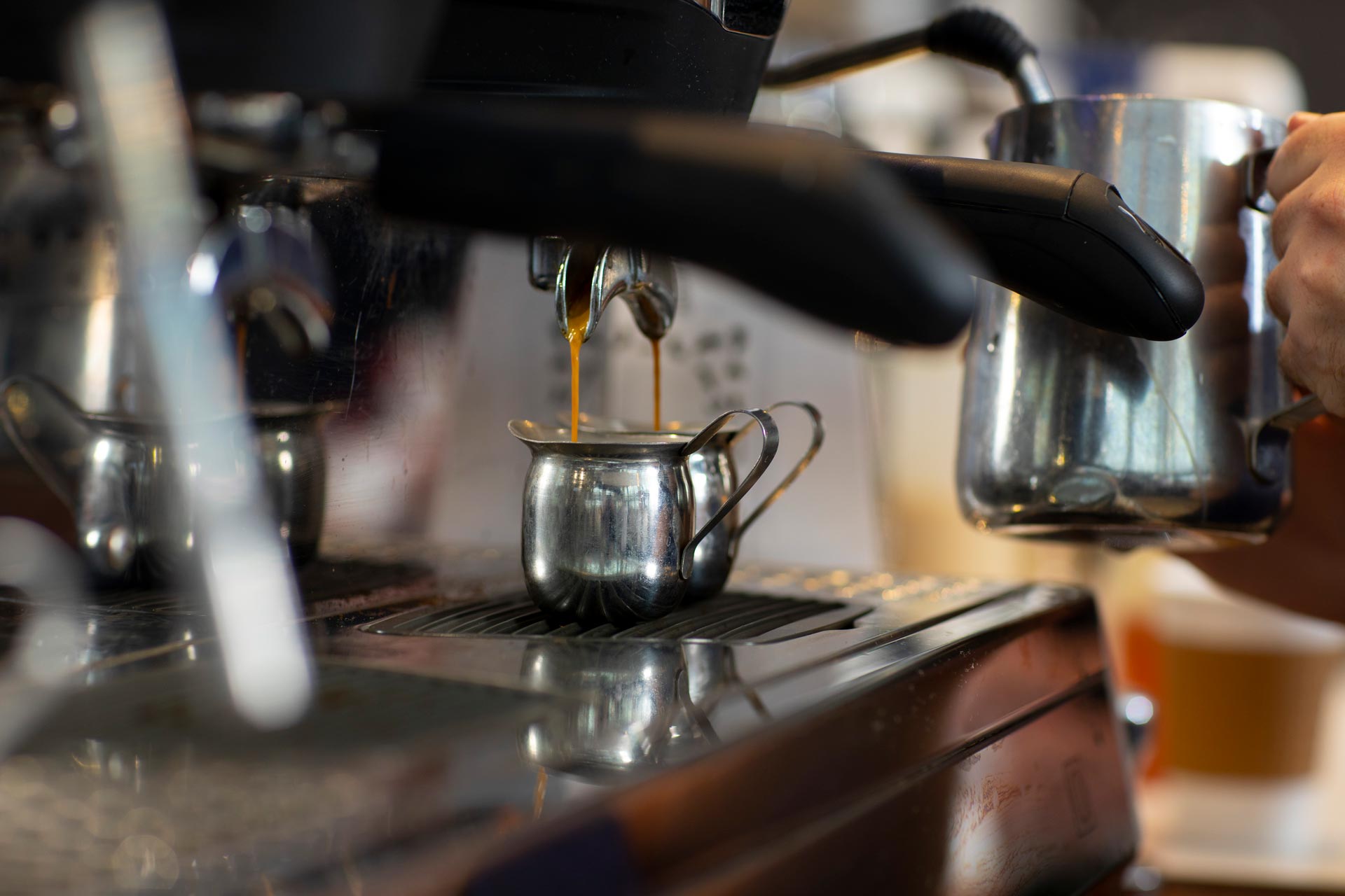 Photograph of an espresso being made at Austin Java