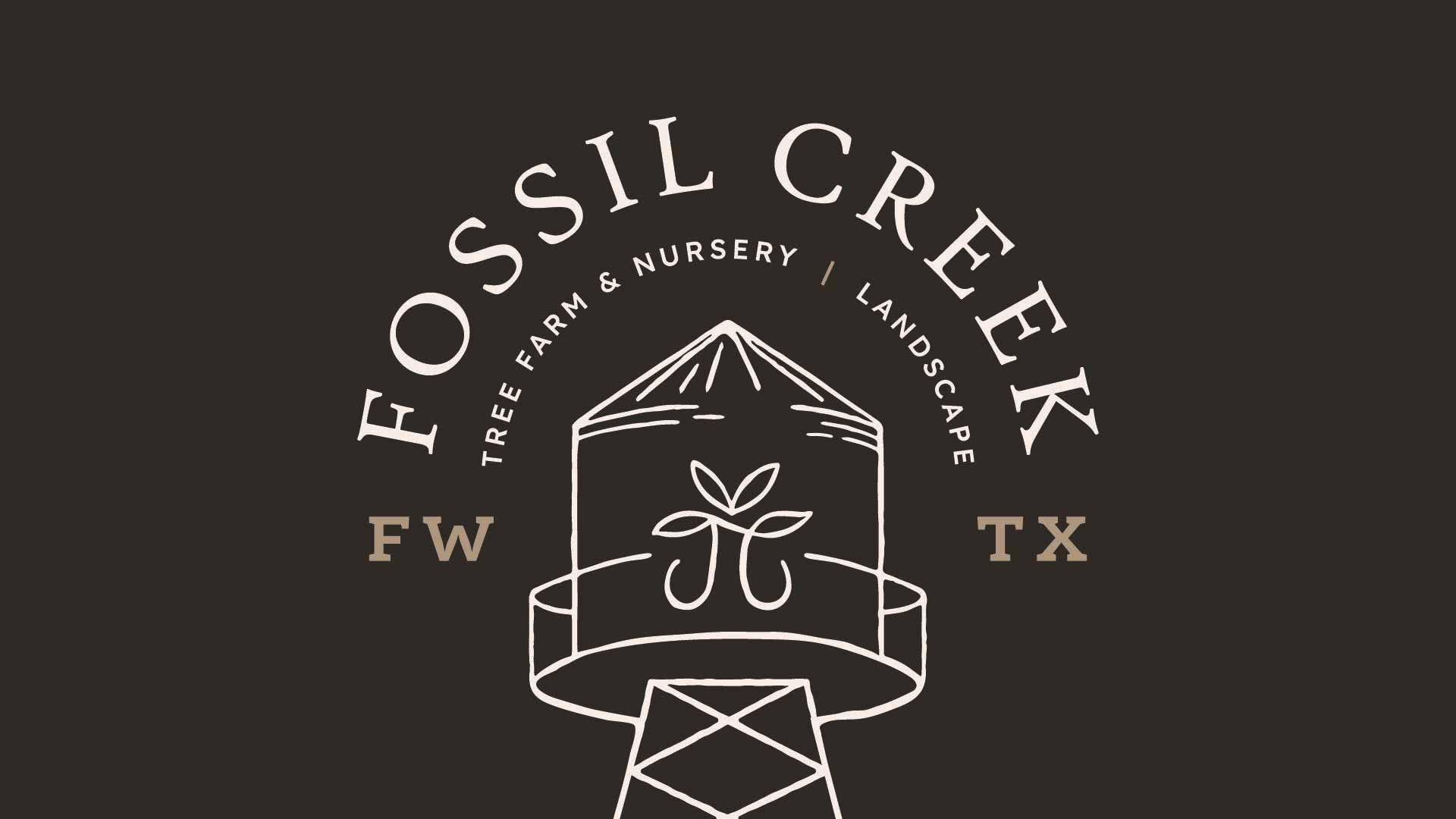 Fossil Creek Tree Farm brand design primary logo
