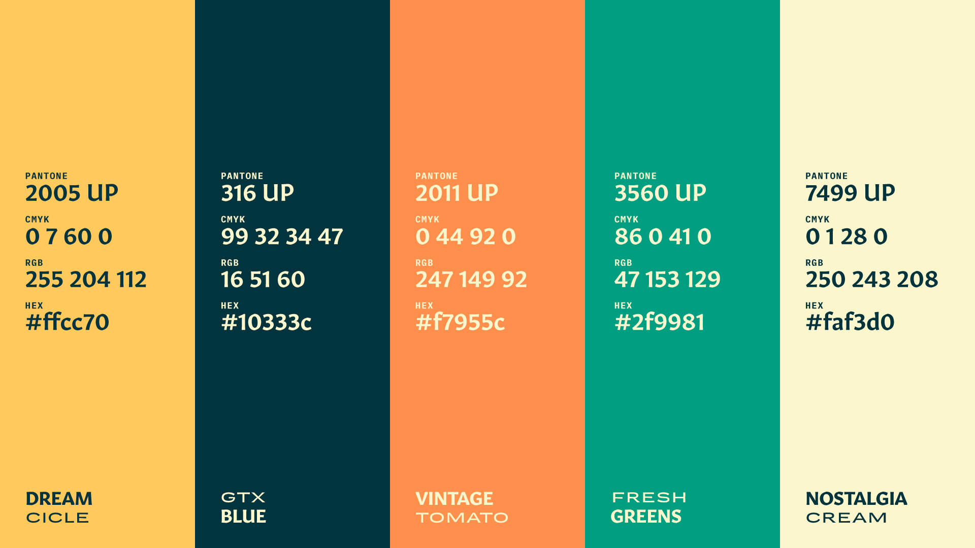 Branding design color palette by Tilted Chair for Goodfolks