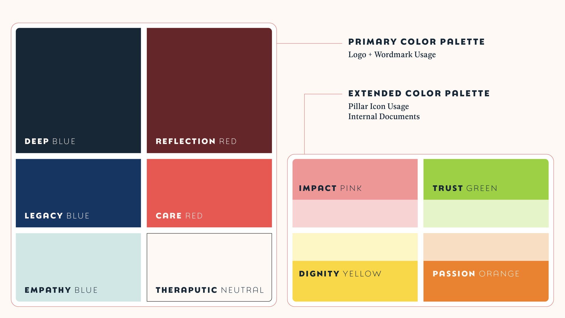 Legacy Healthcare Services rebrand color palette