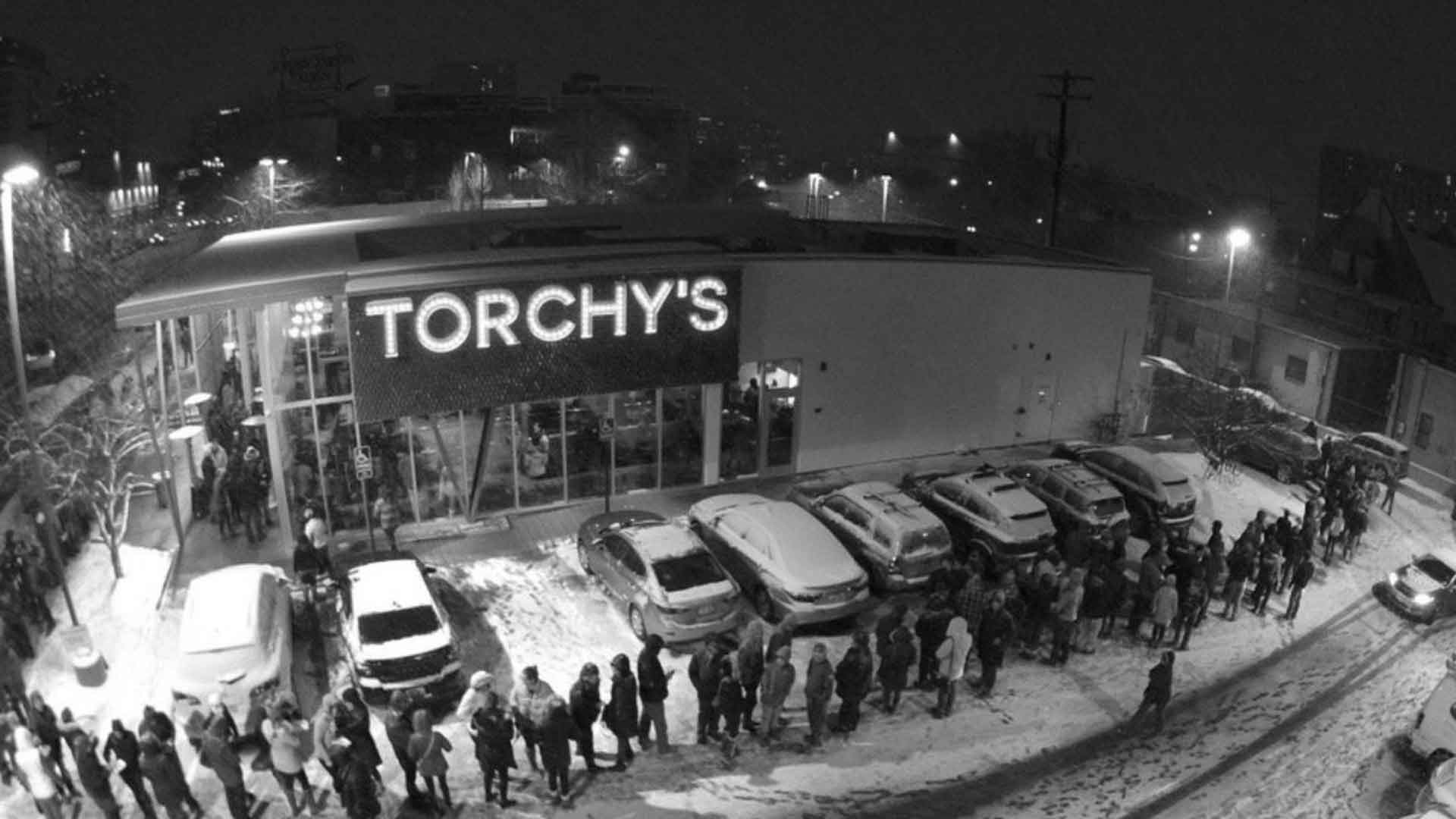 Line around the block for the grand opening of Torchy's Tacos Denver